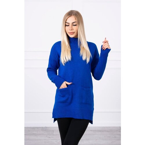 Kesi Sweater with stand-up collar purple-blue Slike