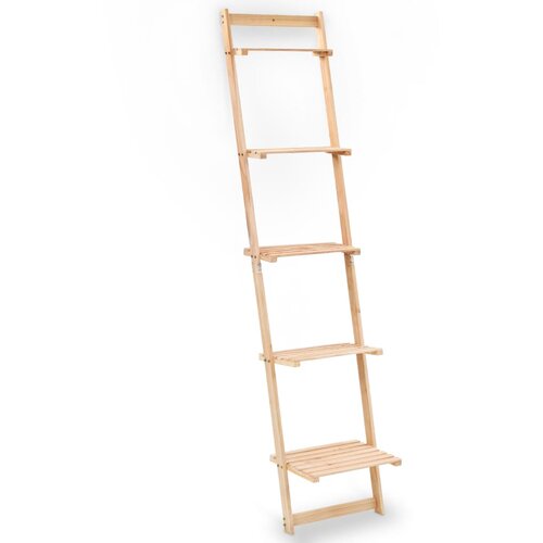 VidaXL Zidne police u obliku ljestvi od cedrovine 41,5 x 30 x 176 cm Slike