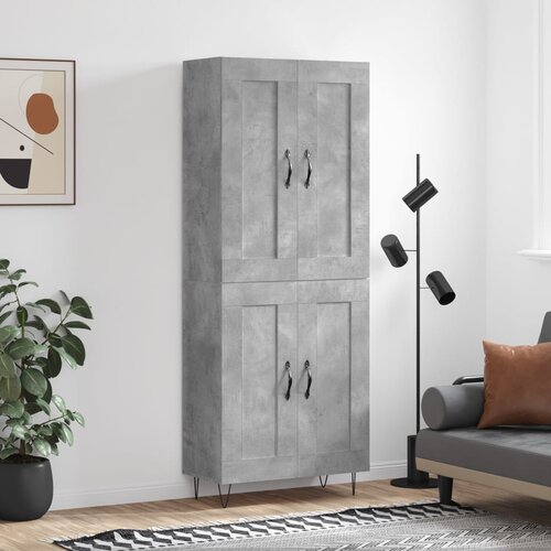 vidaXL Visoka komoda betonsko siva 69,5x34x180 cm inženirski les Cene