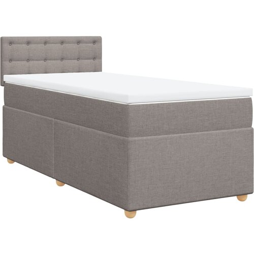 VidaXL Krevet s oprugama i madracem smeđesivi 100 x 200 cm od tkanine Slike