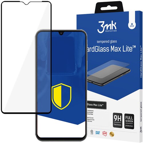 3mk KALJENO STEKLO HARDGLASS MAX LITE ČRNO ZA SAMSUNG GALAXY A14 4G/5G, (21975502) Slike