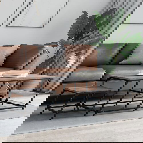  The Living Store Komplet mizic 2-delni sivi sonoma inženirski les - Komplet Klubskih Mizic, (21444865) Cene