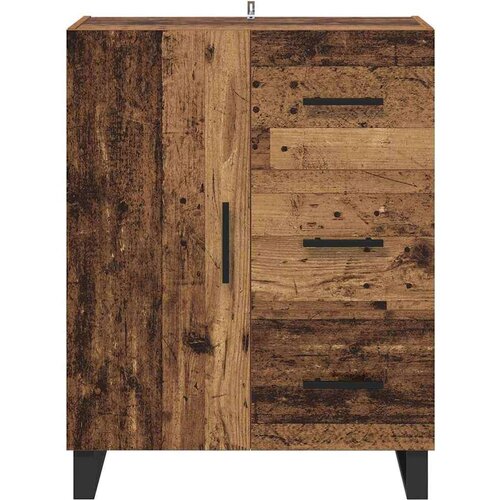 VidaXL Kreveta Staro drvo 69,5 x 34 x 90 cm Obrađeno drvo i čelik Slike