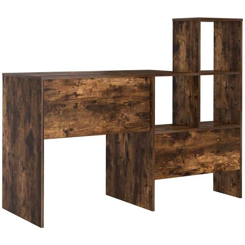 VidaXL Stol Dimljeni hrast 131.5 x 50 x 106.5 cm Konstruirano drvo Slike