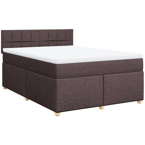 VidaXL Box spring postelja z vzmetnico temno rjava 140x200 cm blago, (21309852) Slike