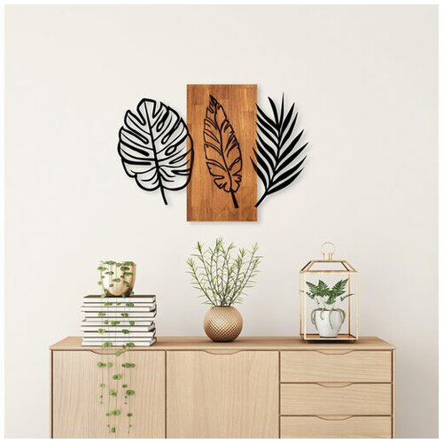 Wallity dekorativni drveni zidni ukras triple leaves Slike