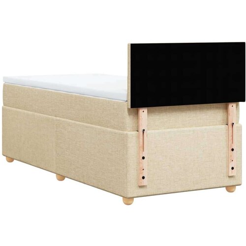 vidaXL Box spring postelja z vzmetnico krem 100x200 cm blago, (21291283) Cene