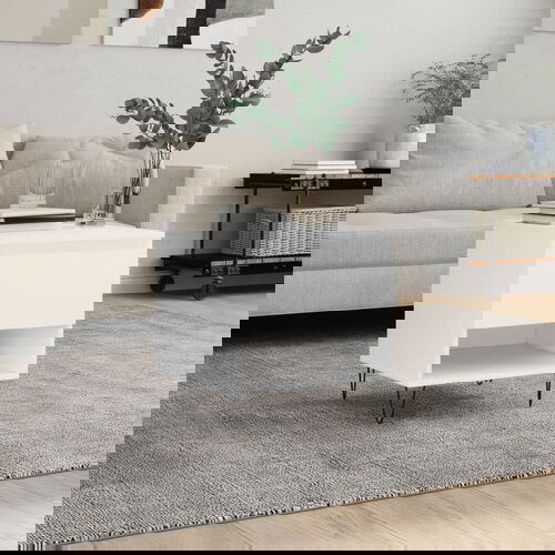 VidaXL Klubska mizica bela 50x46x50 cm inženirski les Slike