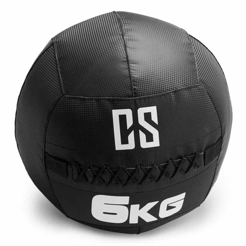 Capital Sports Bravor Wall Ball medicinska lopta 6kg, PVC dvostruki šavovi, crna