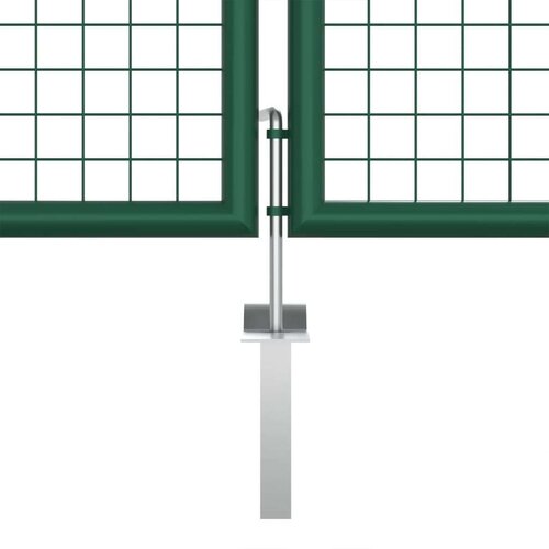 VidaXL Mrežasta vrtna vrata čelična 400 x 125 cm zelena Slike