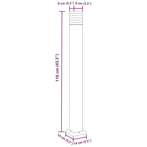  Vanjska podna svjetiljka crna 110 cm aluminijska Slike