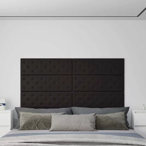  Zidne ploče 12 kom Crna 90 x 30 cm umjetna koža 3 24 m²