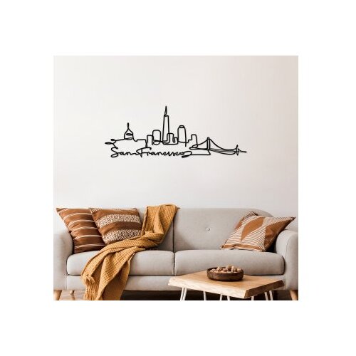 Wallxpert Zidna dekoracija San Francisco, 120x43cm, Crna Slike