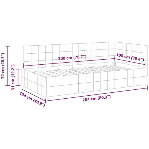 VidaXL Kutni okvir kreveta s uzglavljem Tirkizna 100 x 200 cm Bar&amp;scaron;un Slike