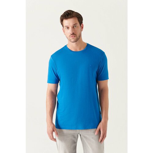Avva Men's Dark Blue Ultrasoft Crew Neck Cotton Slim Fit Slim Fit T-shirt Cene