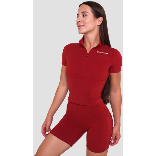 GymBeam ženska majica Ignite Cropped Dark Red 92170 Slike