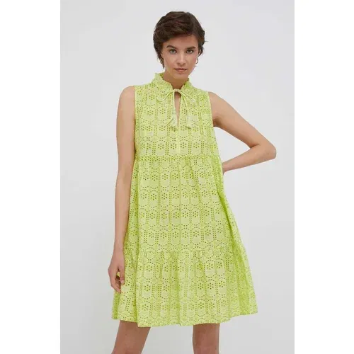 Rich & Royal Pamučna haljina boja: zelena, mini, širi se prema dolje