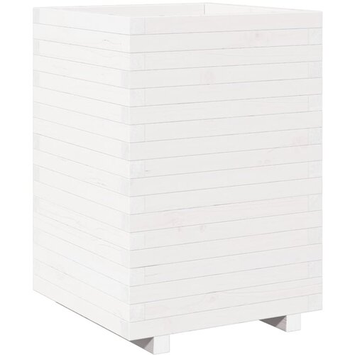  Vrtna sadilica bijela 50x50x72,5 cm od masivne borovine Slike