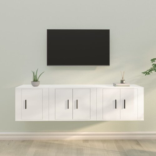 vidaXL 3-dijelni set TV ormarića sjajni bijeli konstruirano drvo Cijene