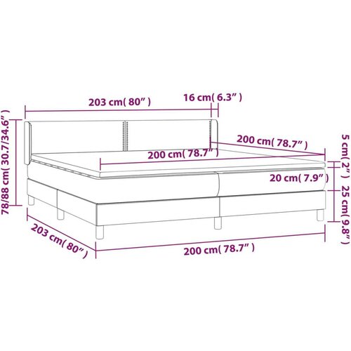  S oprugama i madracem tamnoplavi 200x200 cm bar&amp;scaron;unasti Slike