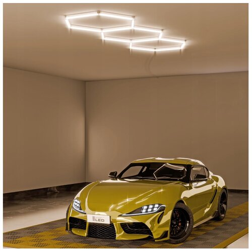  LED Plafonsko svetlo HEXAGON LED/128W/85-265V 4000K 248x97 cm CRI 90 IP54 belo Slike