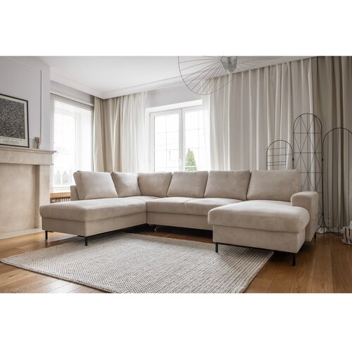 Miuform Bež sklopiva kutna garnitura od samta (s lijevim kutom) Lofty Lilly &amp;ndash; Slike