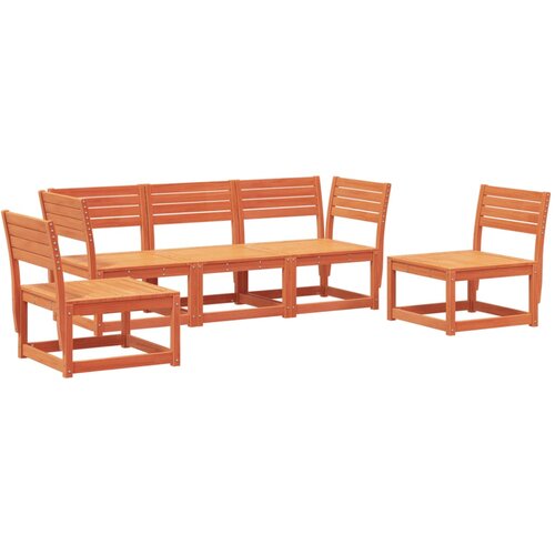  5-dijelni set vrtnih sofa vo&amp;scaron;tano smeđi od masivne borovine Slike