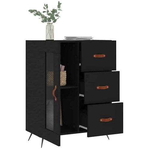  Komoda crna 69,5 x 34 x 90 cm od konstruiranog drva Slike