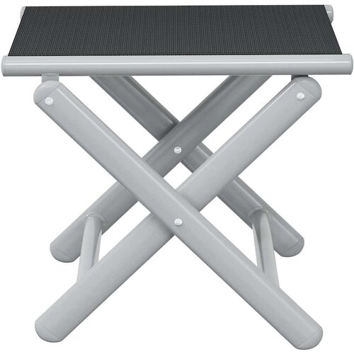  Sklopivi oslonac za noge crno-srebrni od tekstilena i aluminija Slike
