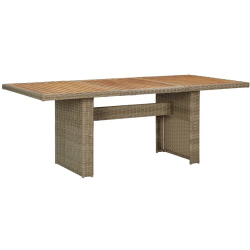 Poli vrtni blagovaonski stol smeđi 200 x 100 x 74 cm od poliratana Slike
