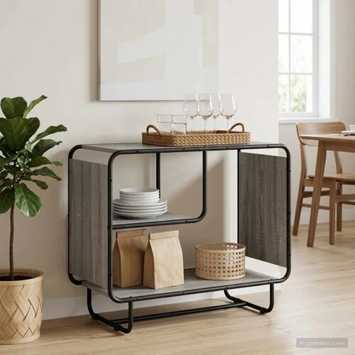  Komoda Siva Sonoma 80 x 37 5 x 64 5 cm Konstruirano drvo - Siva Sonoma 80 x 37 5 x 64 5 cm Cene