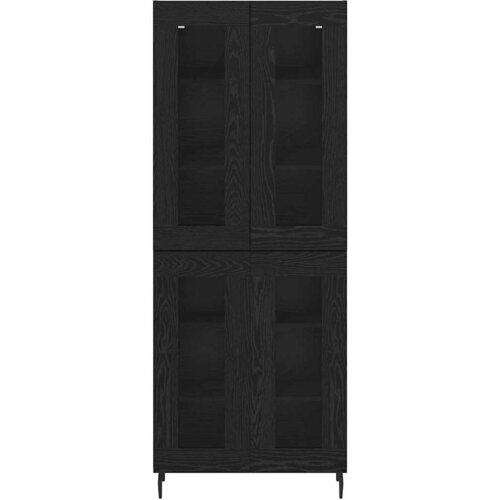  Highboard 2 pcs Crni hrast Inženjerska drva i staklo Slike