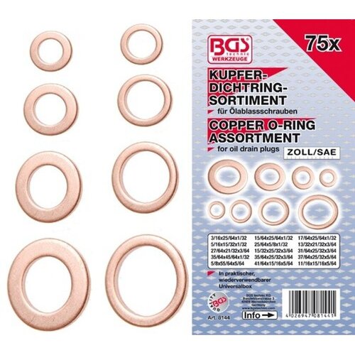 BGS set bakrenih brtvi inch. 75dj. pro+ 8144 Cijene