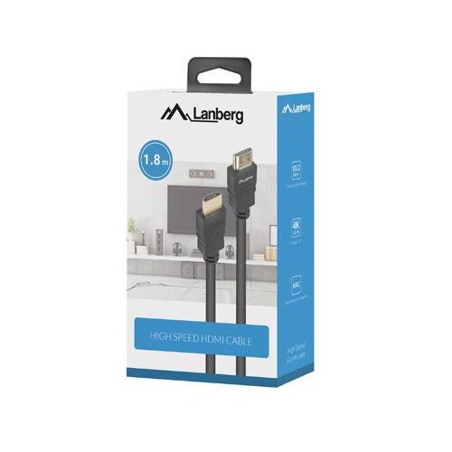 Lanberg CABO HDMI M/M V1.4 CCS 1,8M PARA TVS E CONSOLES, TOTALMENTE EM COBRE., (5000266783) Slike
