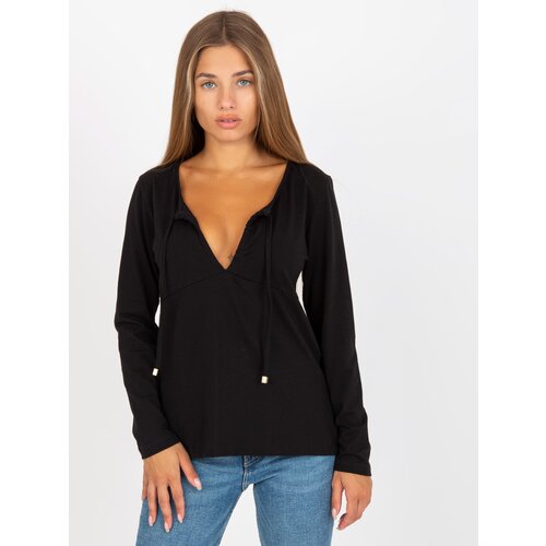 RUE PARIS Blouse-RV-BZ-8055.35P-black Cene