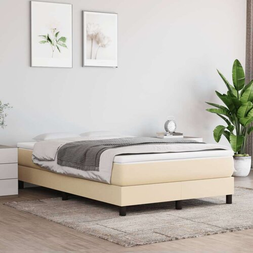 VidaXL Krevet box spring s madracem krem 120 x 190 cm od tkanine Slike