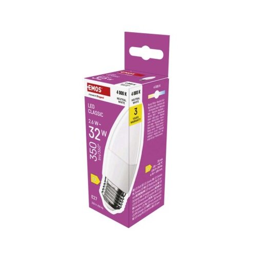  LED žarnica Classic Candle / E27 / 2,6 W (25 W) / 350 lm / nevtralno bela Cene