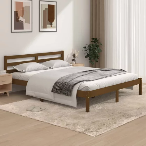 vidaXL Okvir za krevet od borovine 150 x 200 cm boja meda 5FT bračni