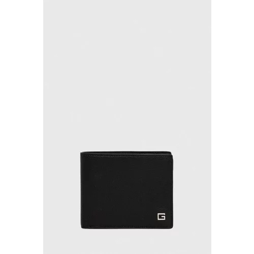 Guess Usnjena denarnica moški, črna barva