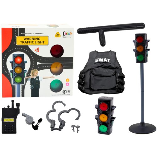  Policeman Educational Set Traffic Control Signal 10 Pieces Cene