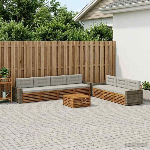 Set vanjskih sofa 8 kom. Prirodna i svjetlosiva Poliester Cene