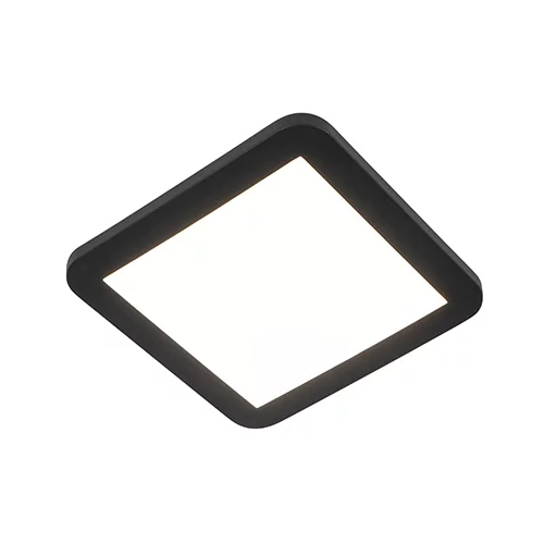 QAZQA Stropna svetilka črna 22,5 cm z LED 3-stopenjsko zatemnitvijo IP44 - Steve