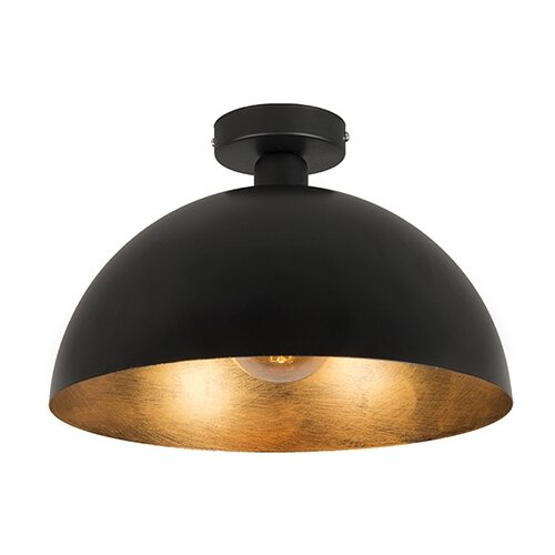 QAZQA Industrijska stropna svetilka črna z zlatom 35 cm - Magna Cene