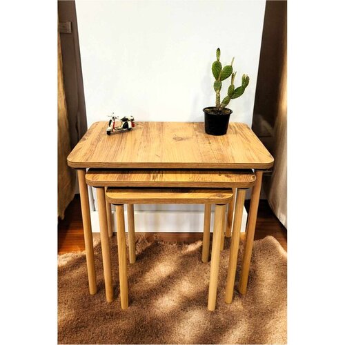 Hanah home set od 3 pomoćna stola Peka0015-S, bor Slike
