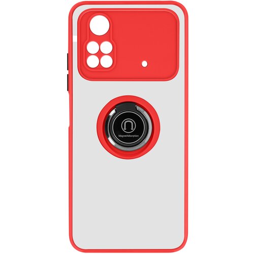 AVIZAR Ovitek za Xiaomi Poco M4 Pro 4G z držalom za prstan, hrbtna stran proti prstnim odtisom, združljiv z magnetnim stojalom - rdec, (20631942) Cene