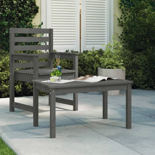 vidaXL Vrtni stol sivi 82 5x50 5x45 cm od masivne borovine