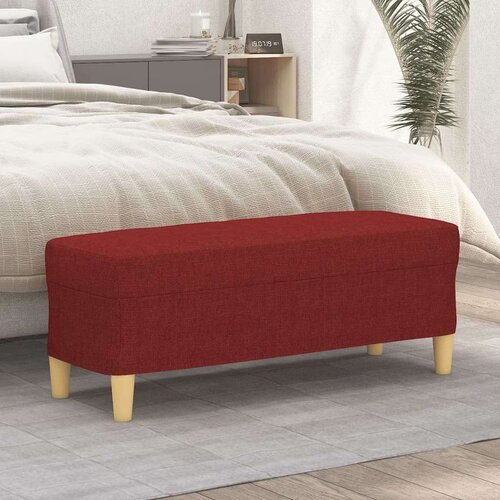  Klupa Crvena boja vina 100x35x41 cm od tkanine Slike