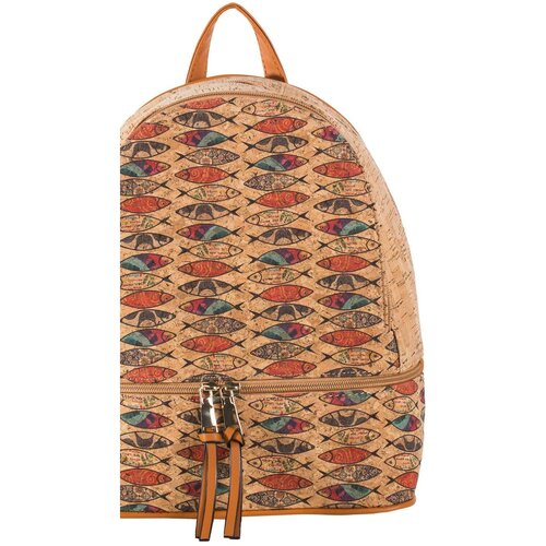 Fashion Hunters Light brown women's backpack with a print Slike