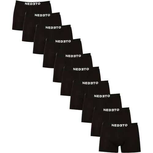 Nedeto 10PACK Men's Boxers Black (10NDTB001-brand) Cene