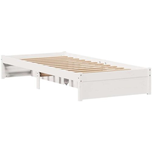 VidaXL Okvir kreveta bez madraca bijeli 75 x 190 cm masivna borovina Slike